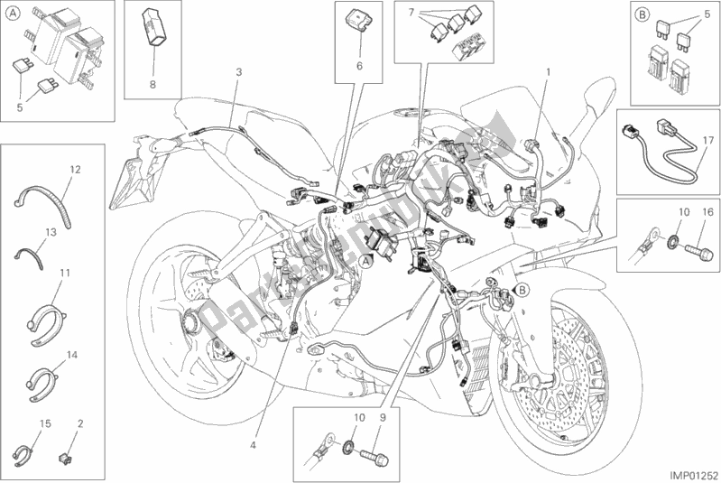 Tutte le parti per il 18b - Cablaggio del Ducati Supersport S Thailand 950 2020